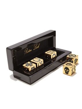 Swarovski & Gold tone Dice Set / brand: D.L. & Co. /Rotten Luck/ Play Or display